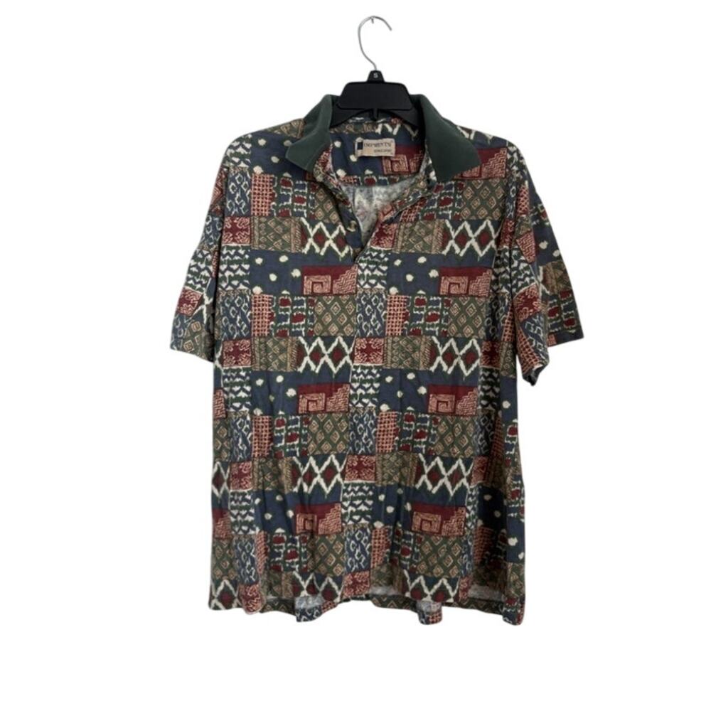 Mens Vintage 90s Patch Polo Size Large - Picture 1 of 3